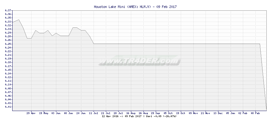 Houston Lake Mini -  [Ticker: HLM.V] chart